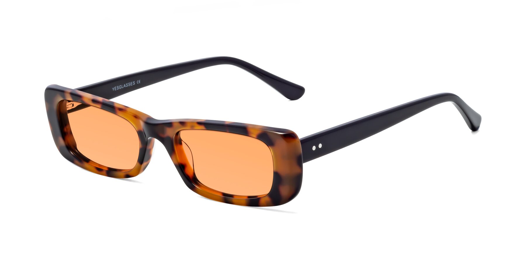 Angle of 1940s in Tortoise with Medium Orange Tinted Lenses