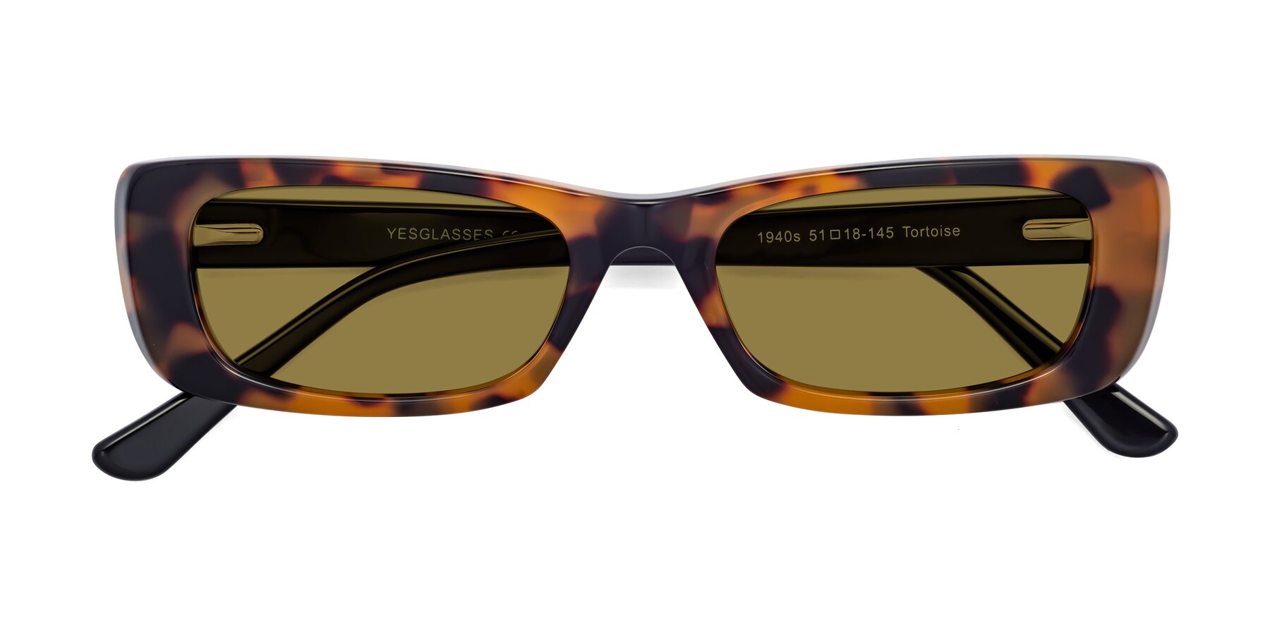 Folded Front of 1940s in Tortoise with Brown Polarized Lenses