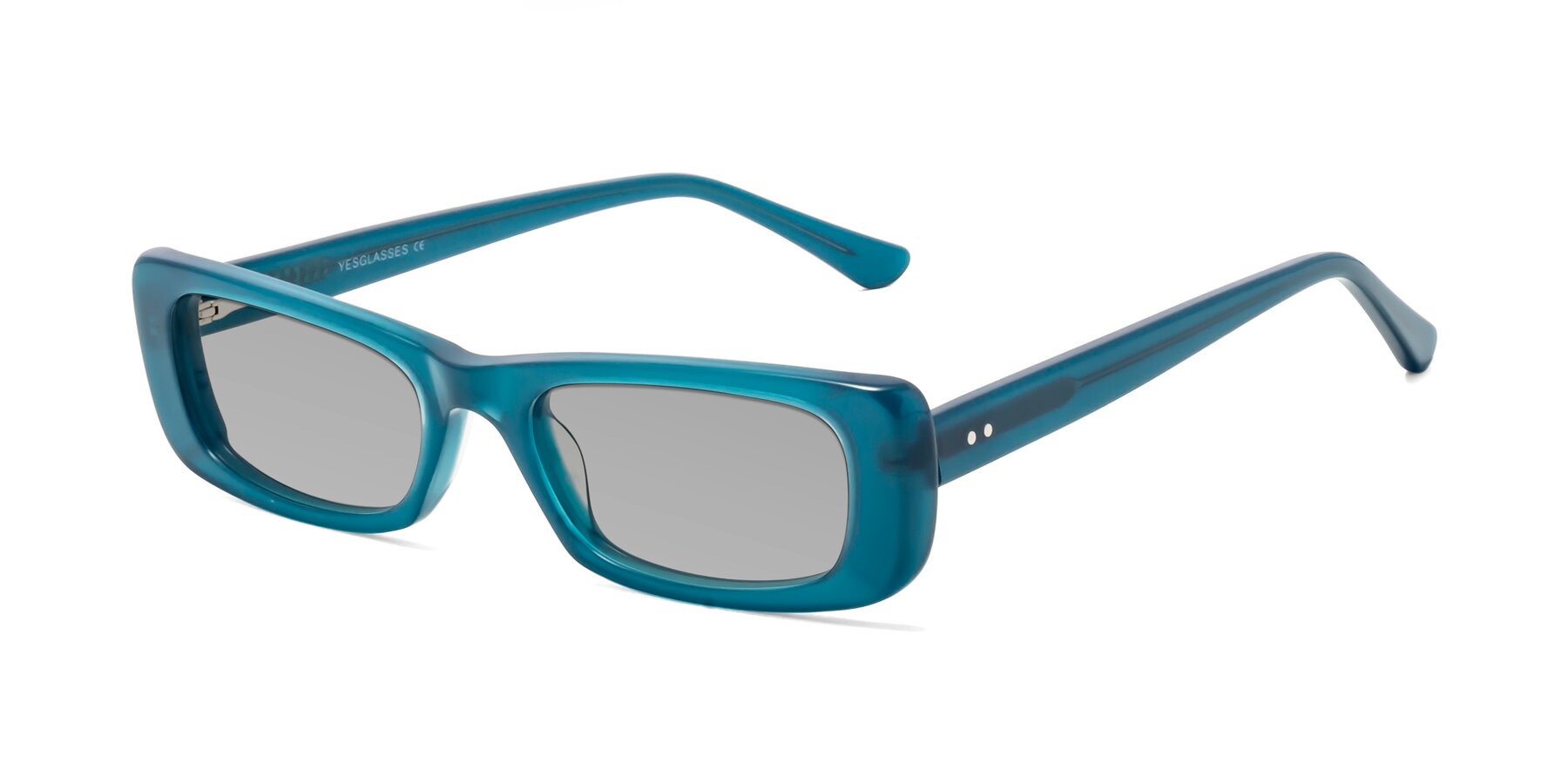Angle of 1940s in Teal with Light Gray Tinted Lenses