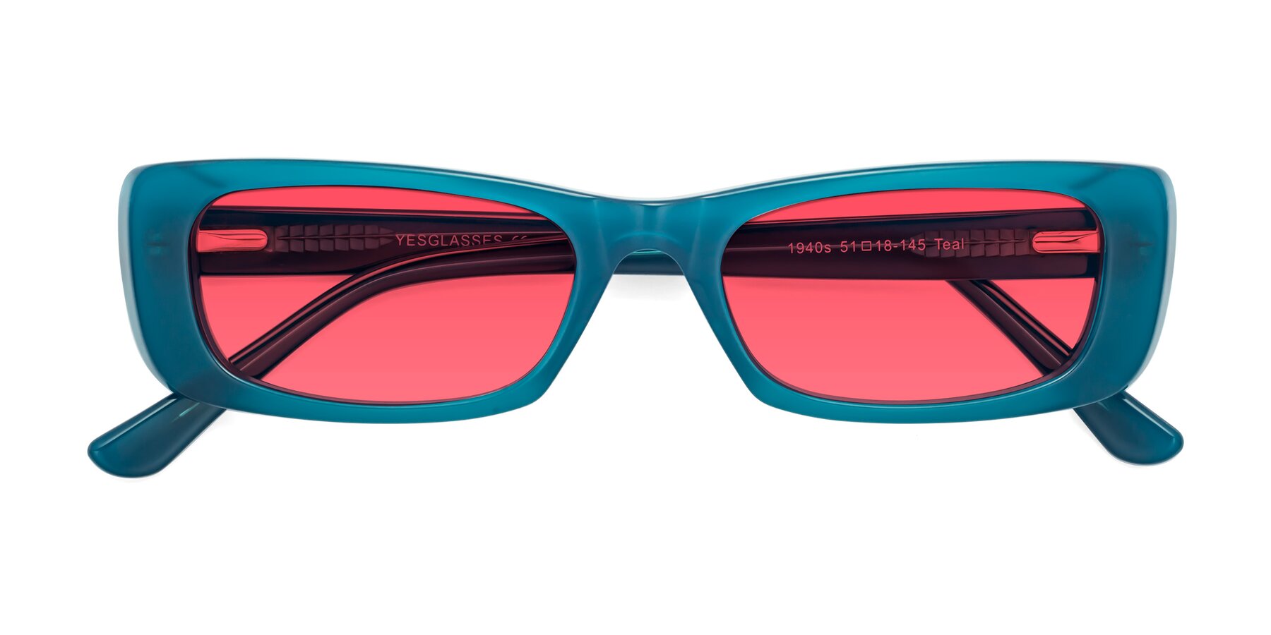 Folded Front of 1940s in Teal with Red Tinted Lenses