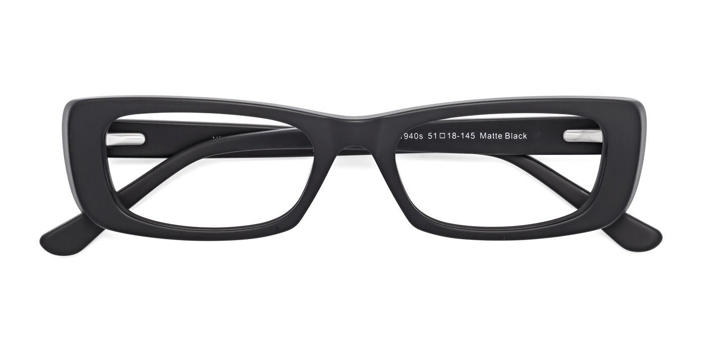 1940s - Matte Black Reading Glasses