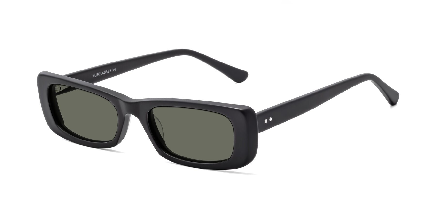 Angle of 1940s in Matte Black with Gray Polarized Lenses