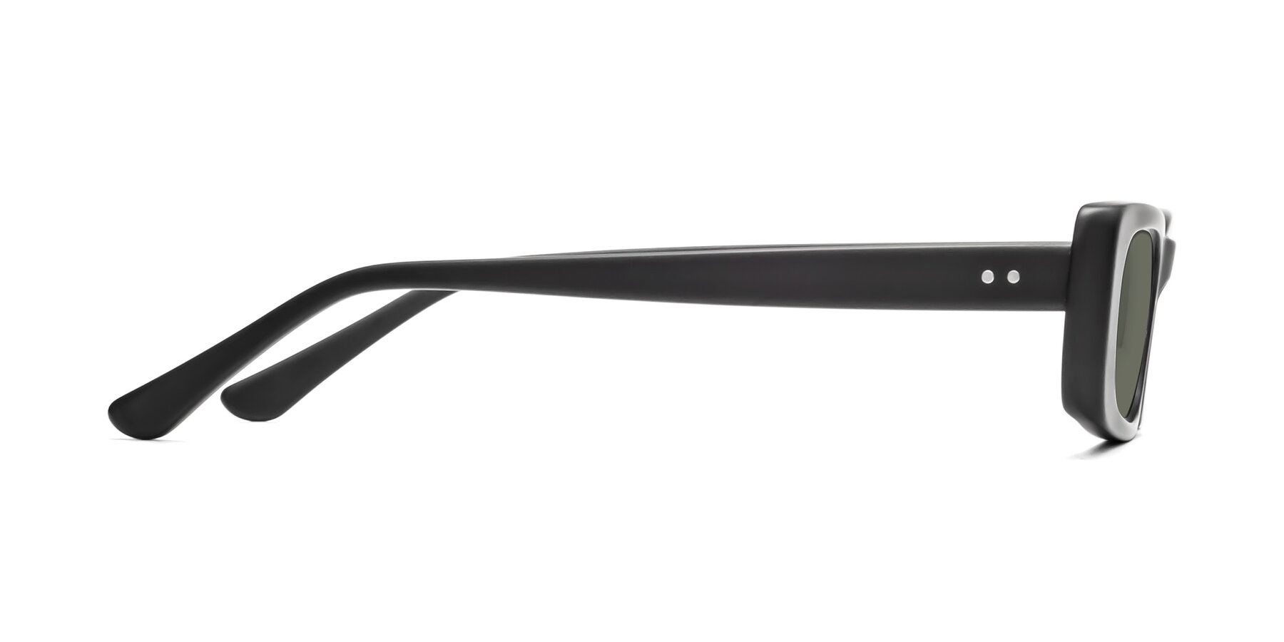 Side of 1940s in Matte Black with Gray Polarized Lenses