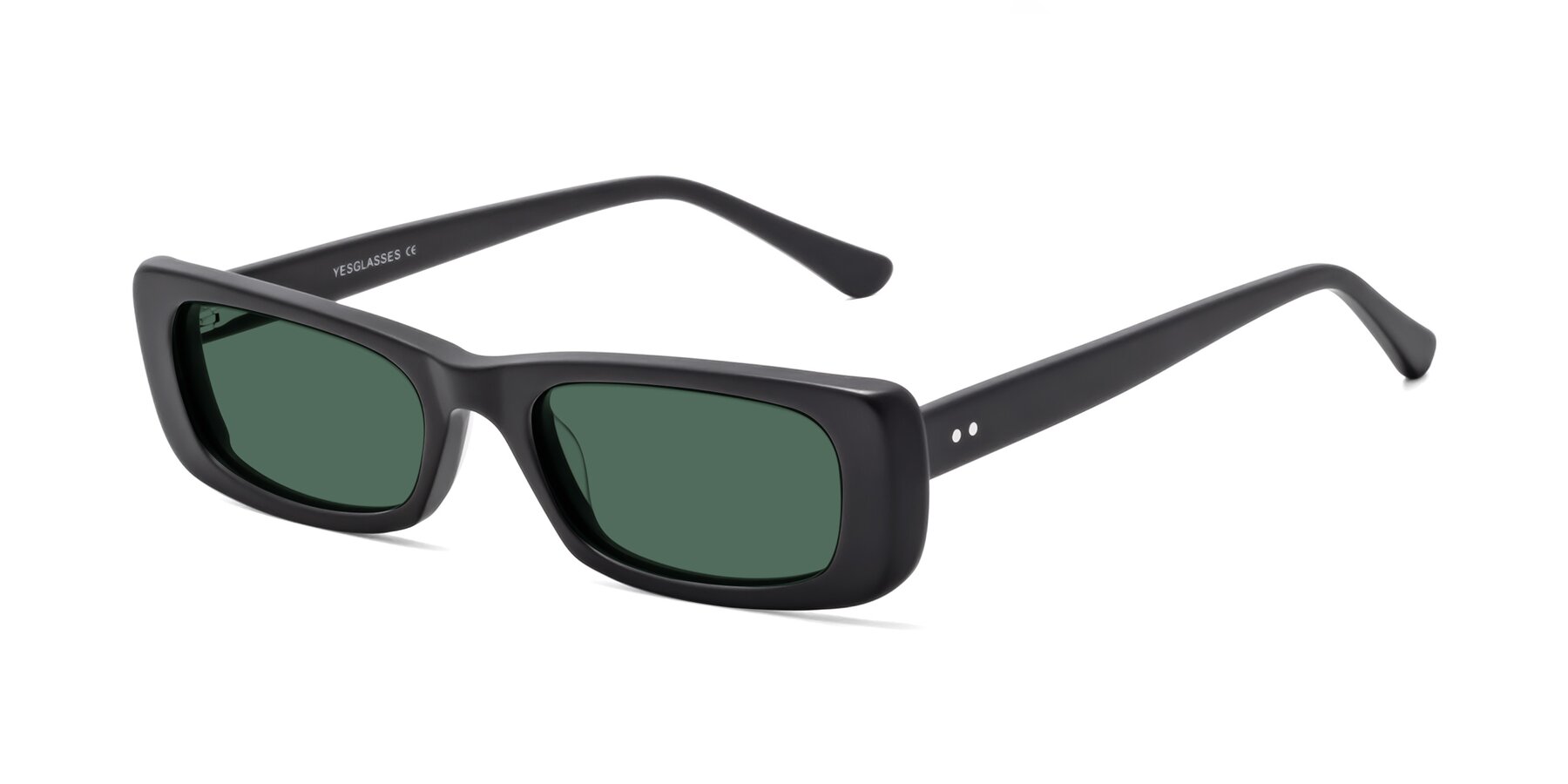 Angle of 1940s in Matte Black with Green Polarized Lenses