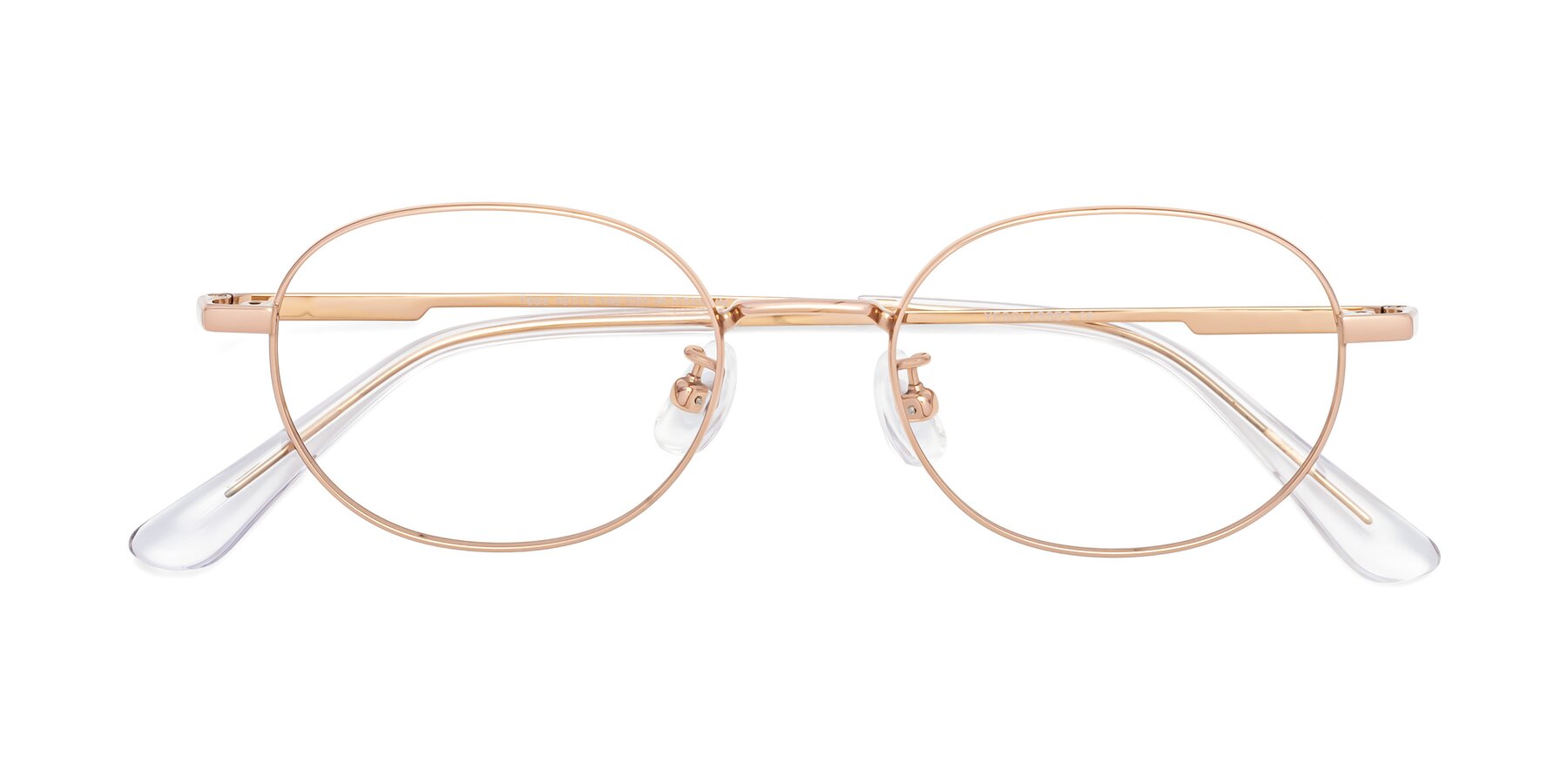 Folded Front of Tess in Gold with Clear Eyeglass Lenses