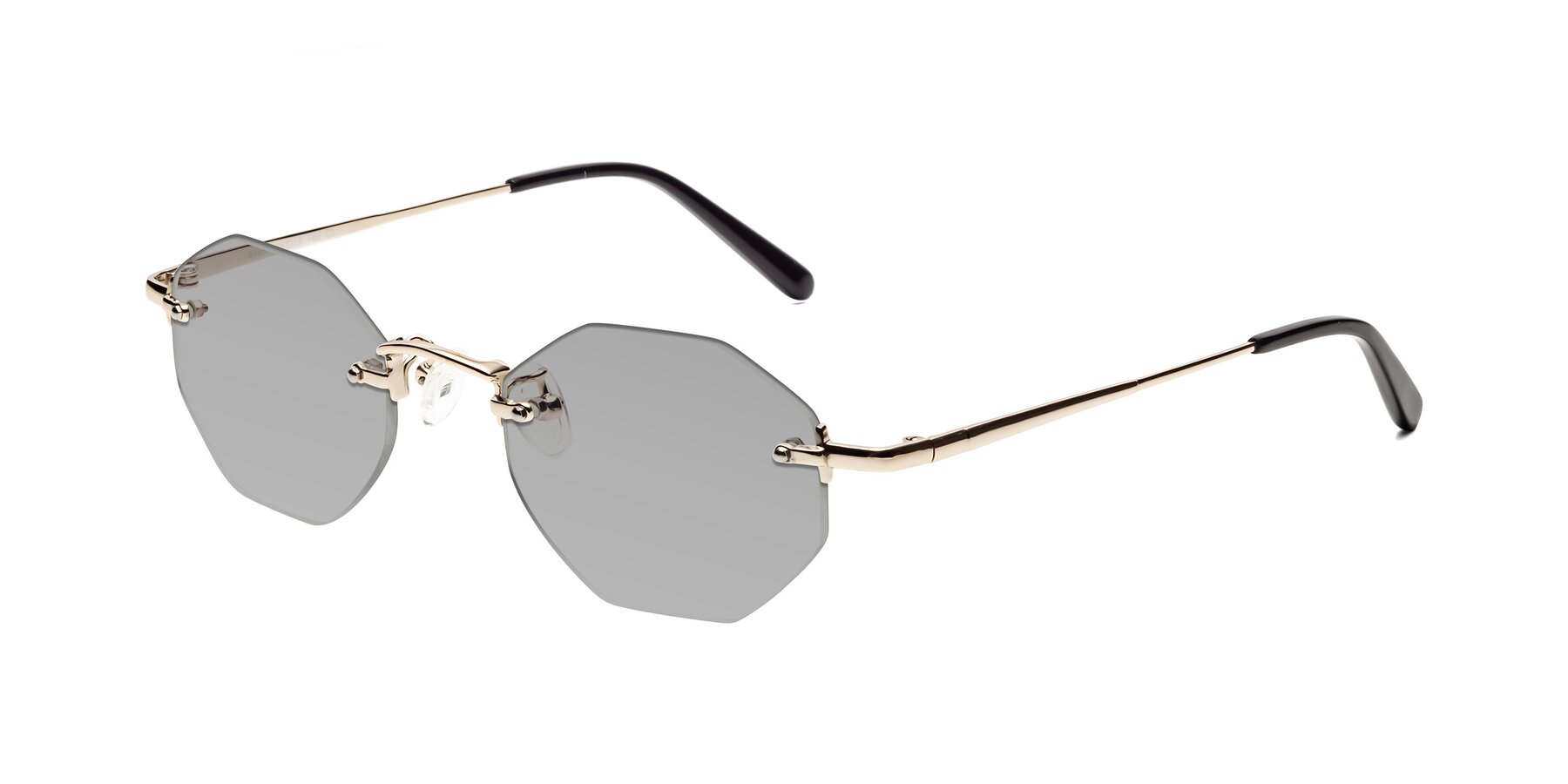 Angle of Ayele in Light Gold with Light Gray Tinted Lenses
