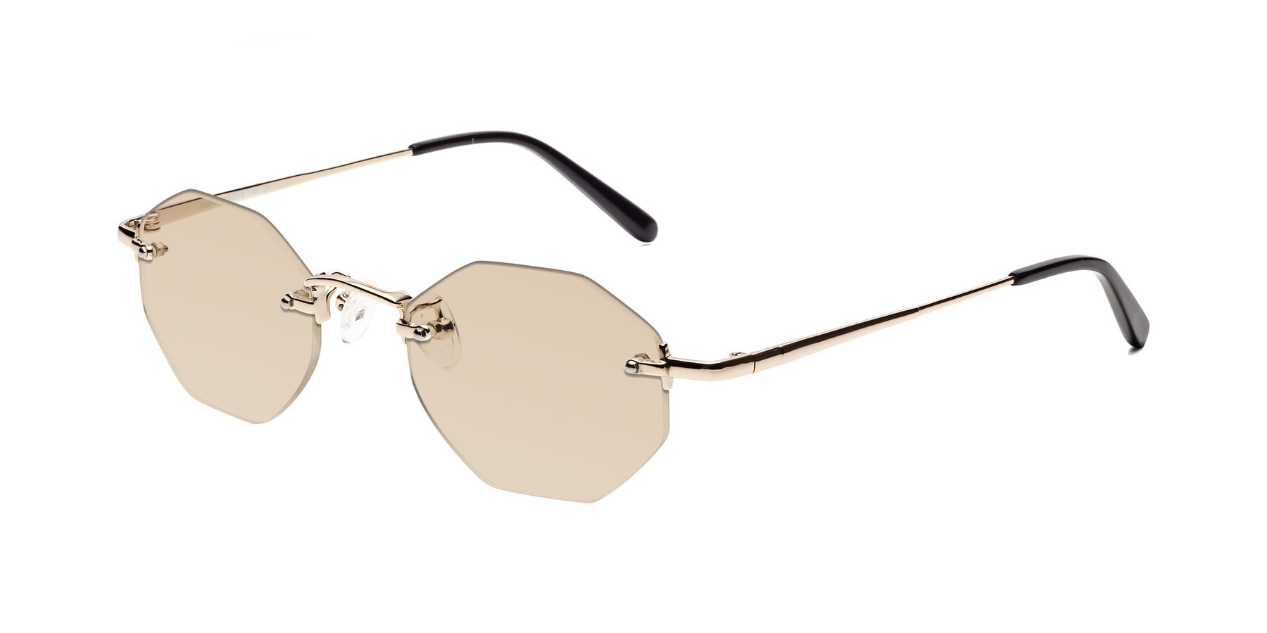 Angle of Ayele in Light Gold with Light Brown Tinted Lenses