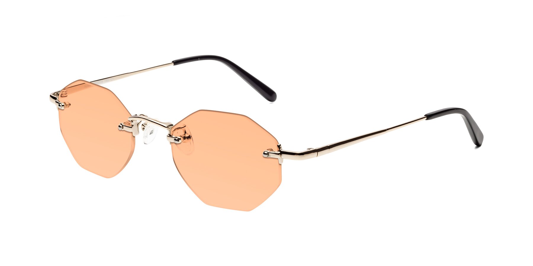 Angle of Ayele in Light Gold with Light Orange Tinted Lenses