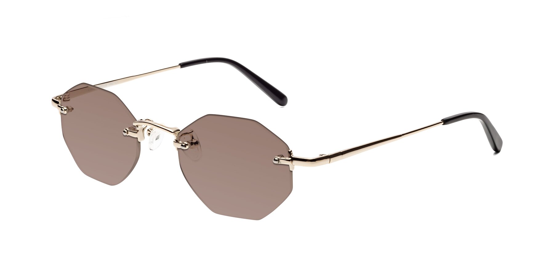 Angle of Ayele in Light Gold with Medium Brown Tinted Lenses