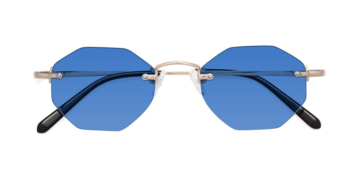 SKY RIMLESS TRIANGLE FRAME SUNGLASSES 566724 IN METAL