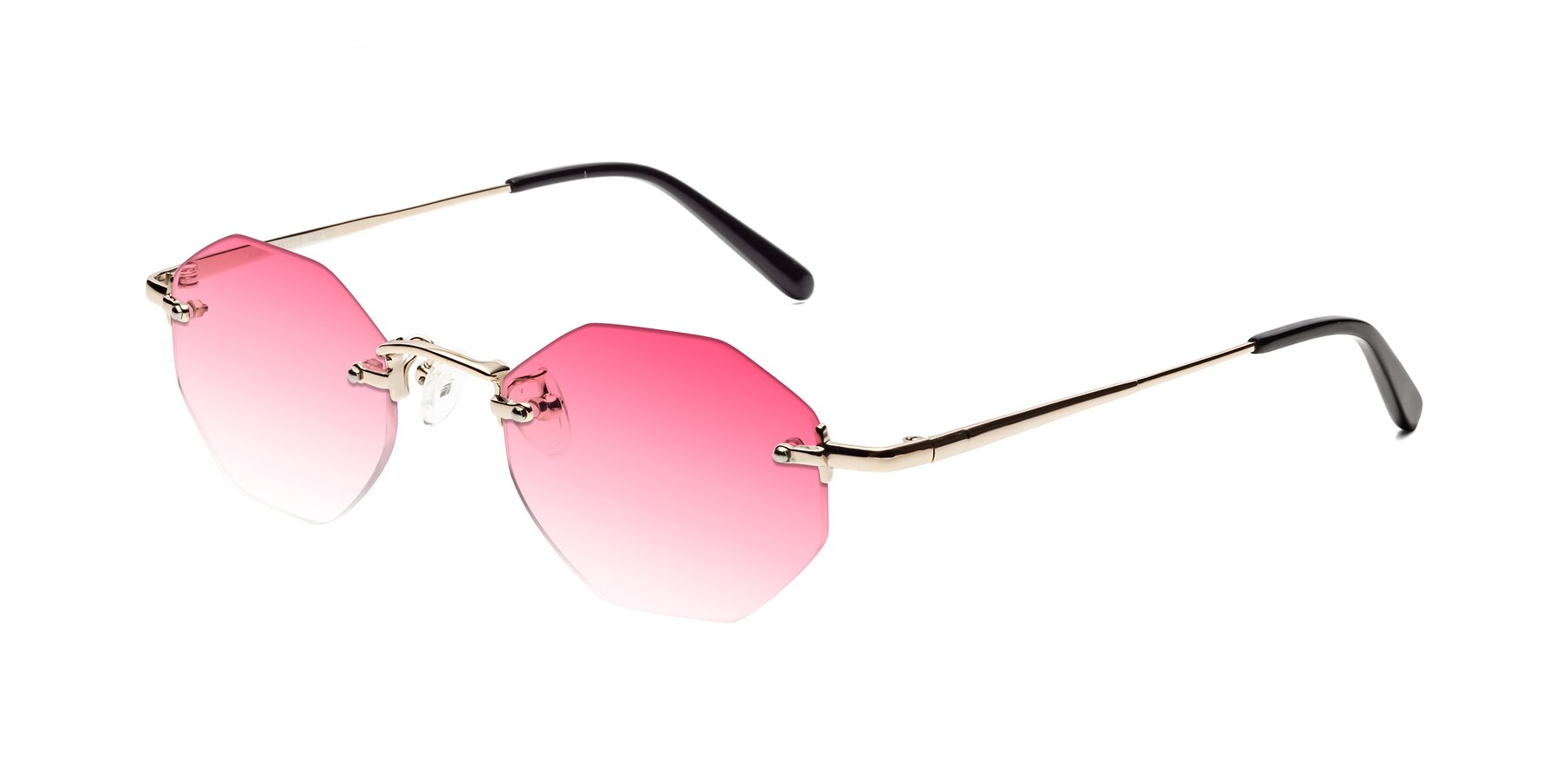 Angle of Ayele in Light Gold with Pink Gradient Lenses