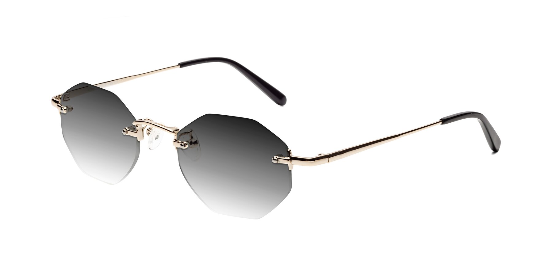 Angle of Ayele in Light Gold with Gray Gradient Lenses