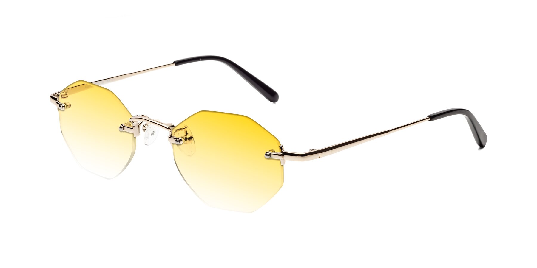 Angle of Ayele in Light Gold with Yellow Gradient Lenses