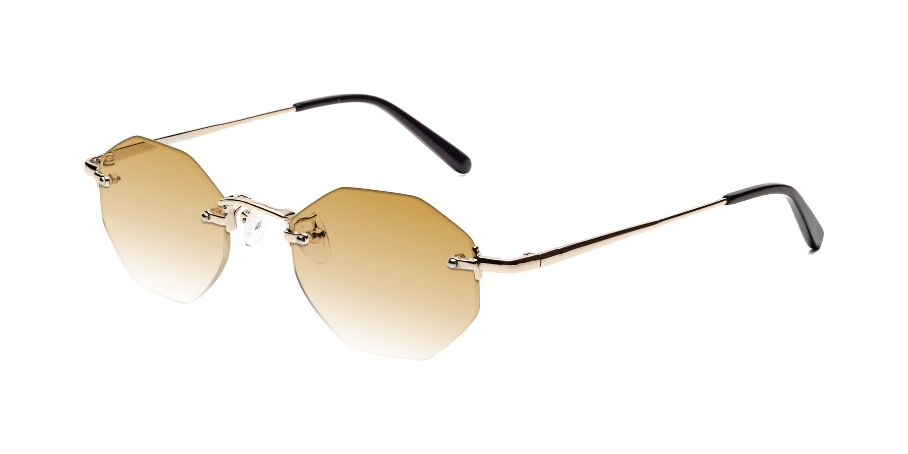Angle of Ayele in Light Gold with Champagne Gradient Lenses