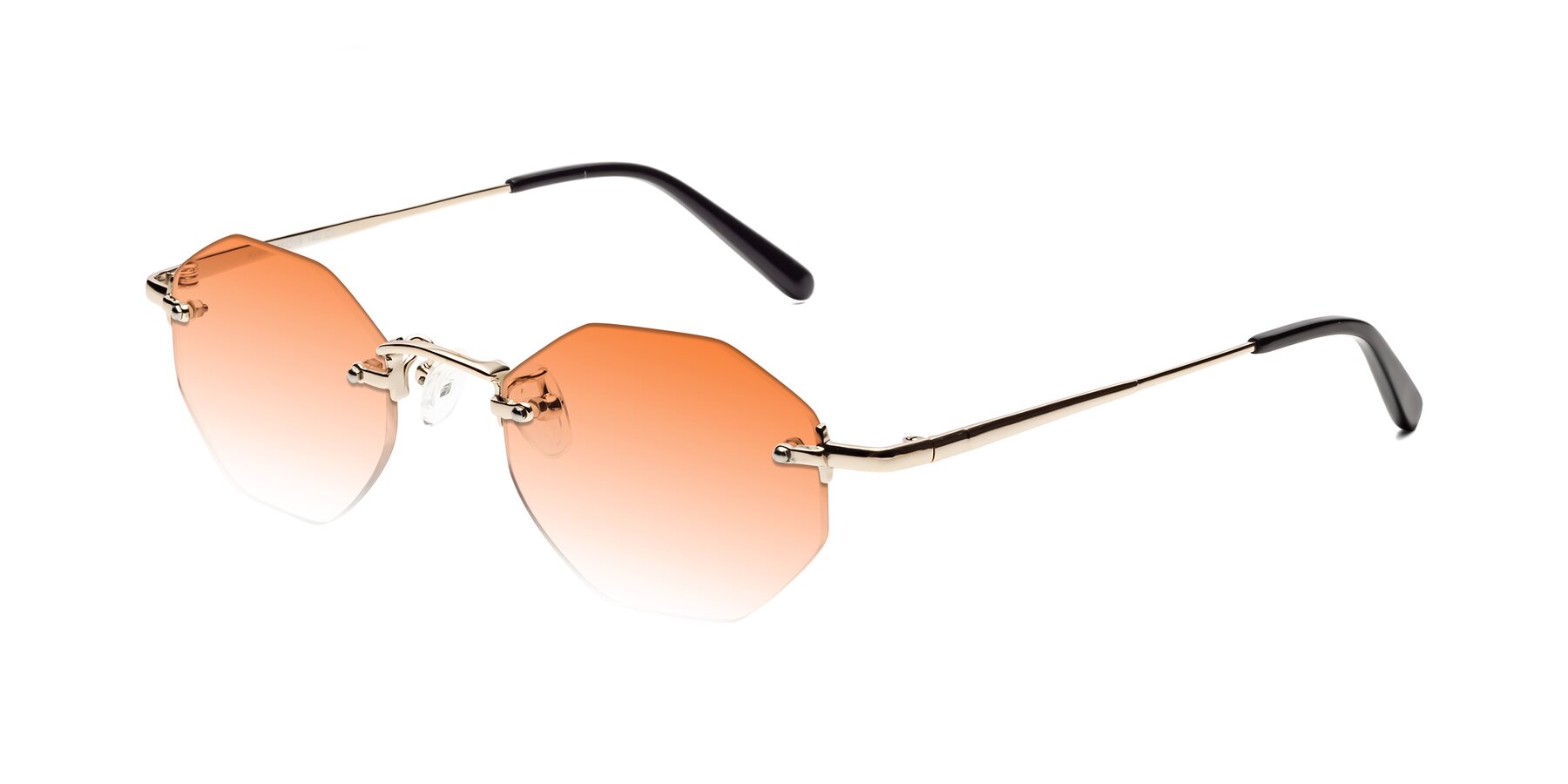 Angle of Ayele in Light Gold with Orange Gradient Lenses