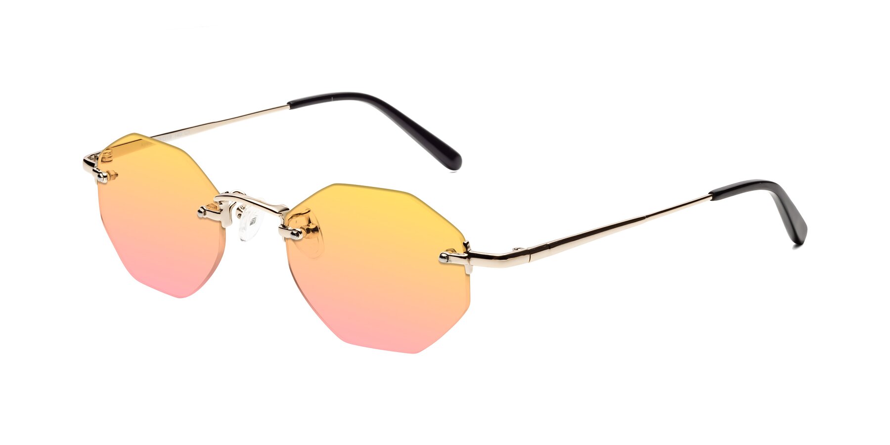 Angle of Ayele in Gold with Yellow / Pink Gradient Lenses