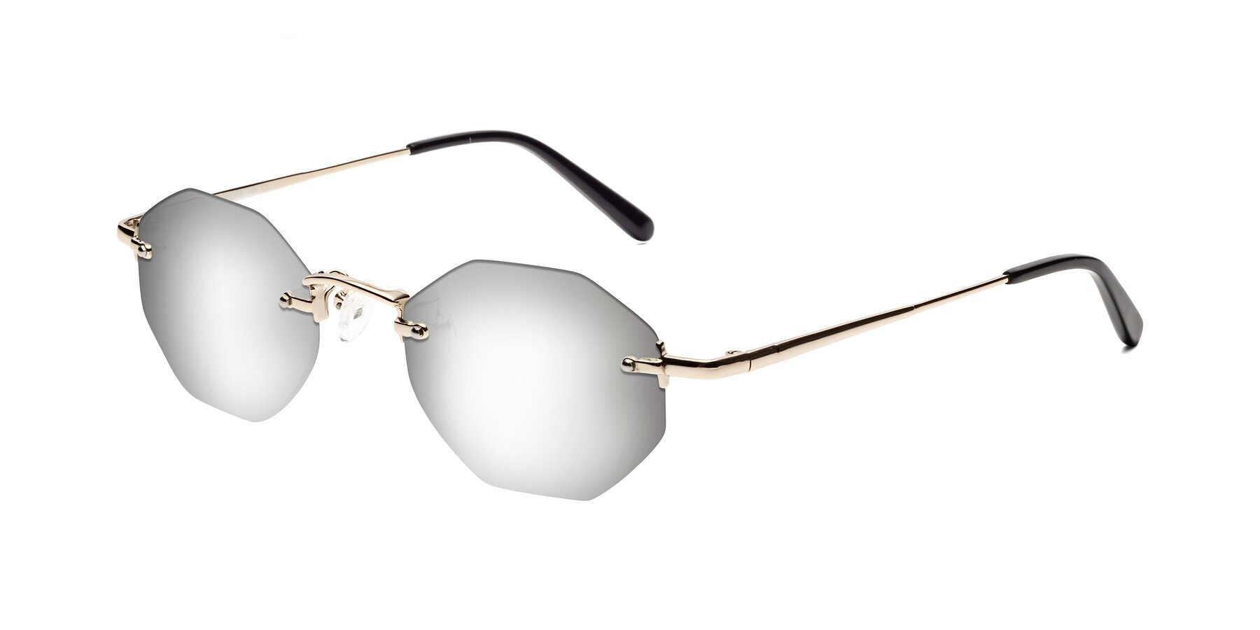 Angle of Ayele in Light Gold with Silver Mirrored Lenses