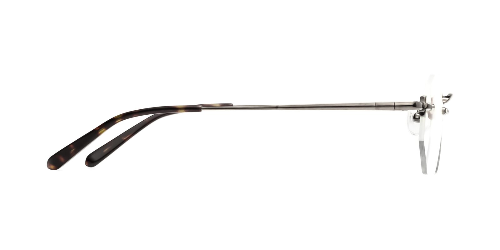 Gunmetal Titanium Geometric Rimless Eyeglasses - Ayele