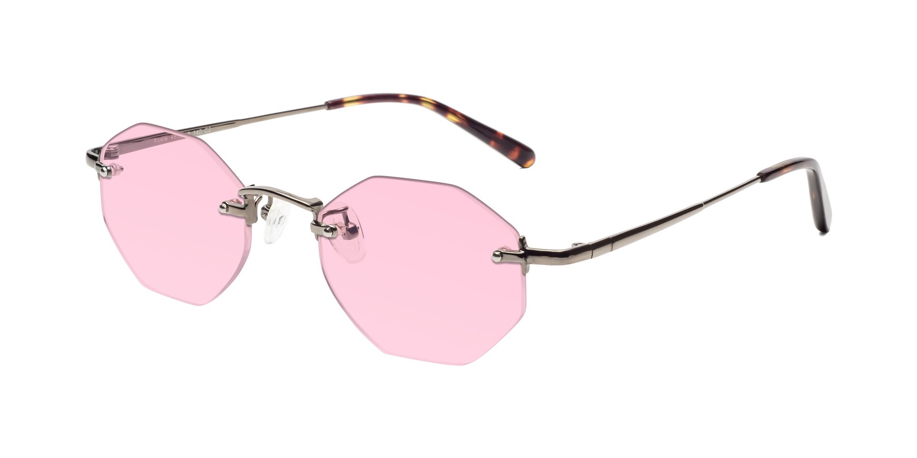 Angle of Ayele in Gunmetal with Light Pink Tinted Lenses