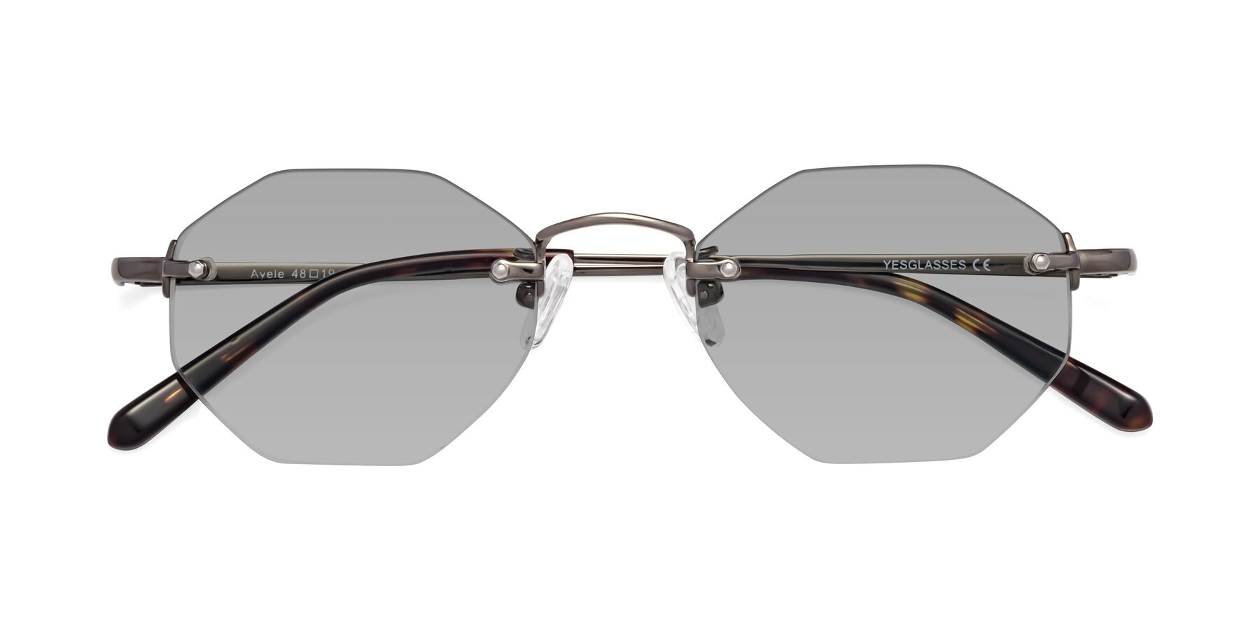 Folded Front of Ayele in Gunmetal with Light Gray Tinted Lenses