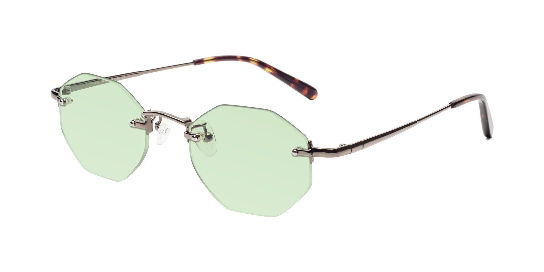 Angle of Ayele in Gunmetal with Light Green Tinted Lenses