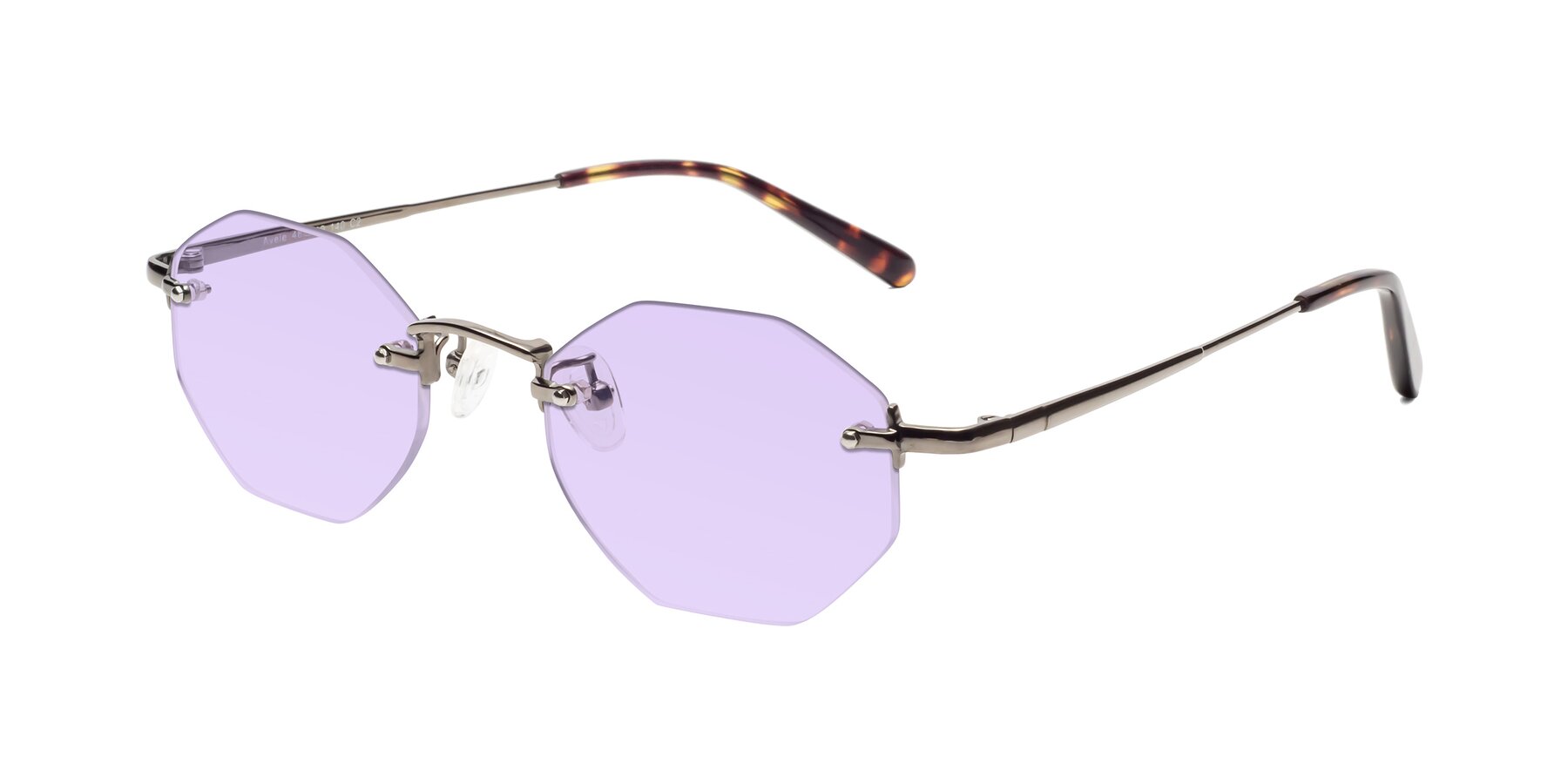 Angle of Ayele in Gunmetal with Light Purple Tinted Lenses