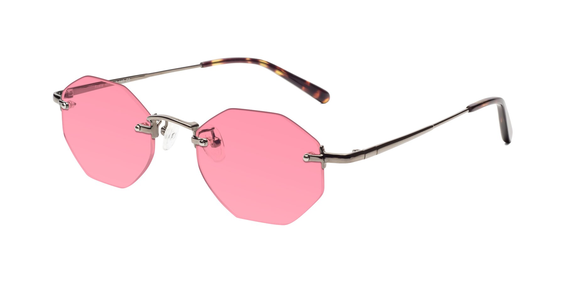 Angle of Ayele in Gunmetal with Pink Tinted Lenses