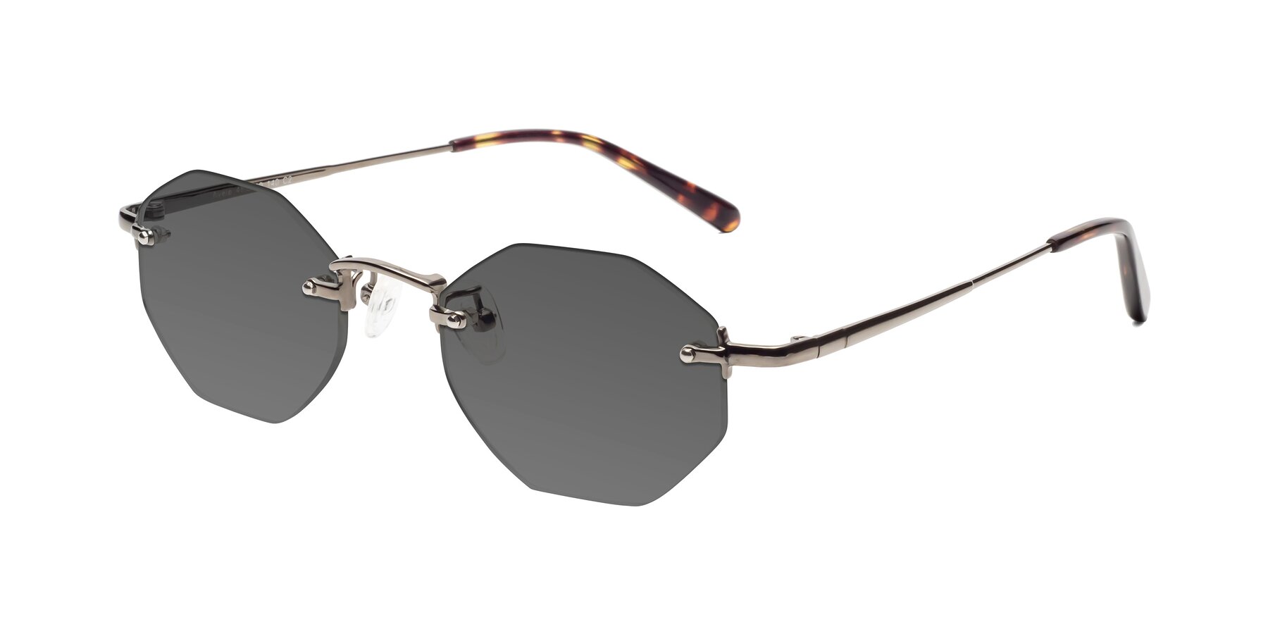 Angle of Ayele in Gunmetal with Medium Gray Tinted Lenses