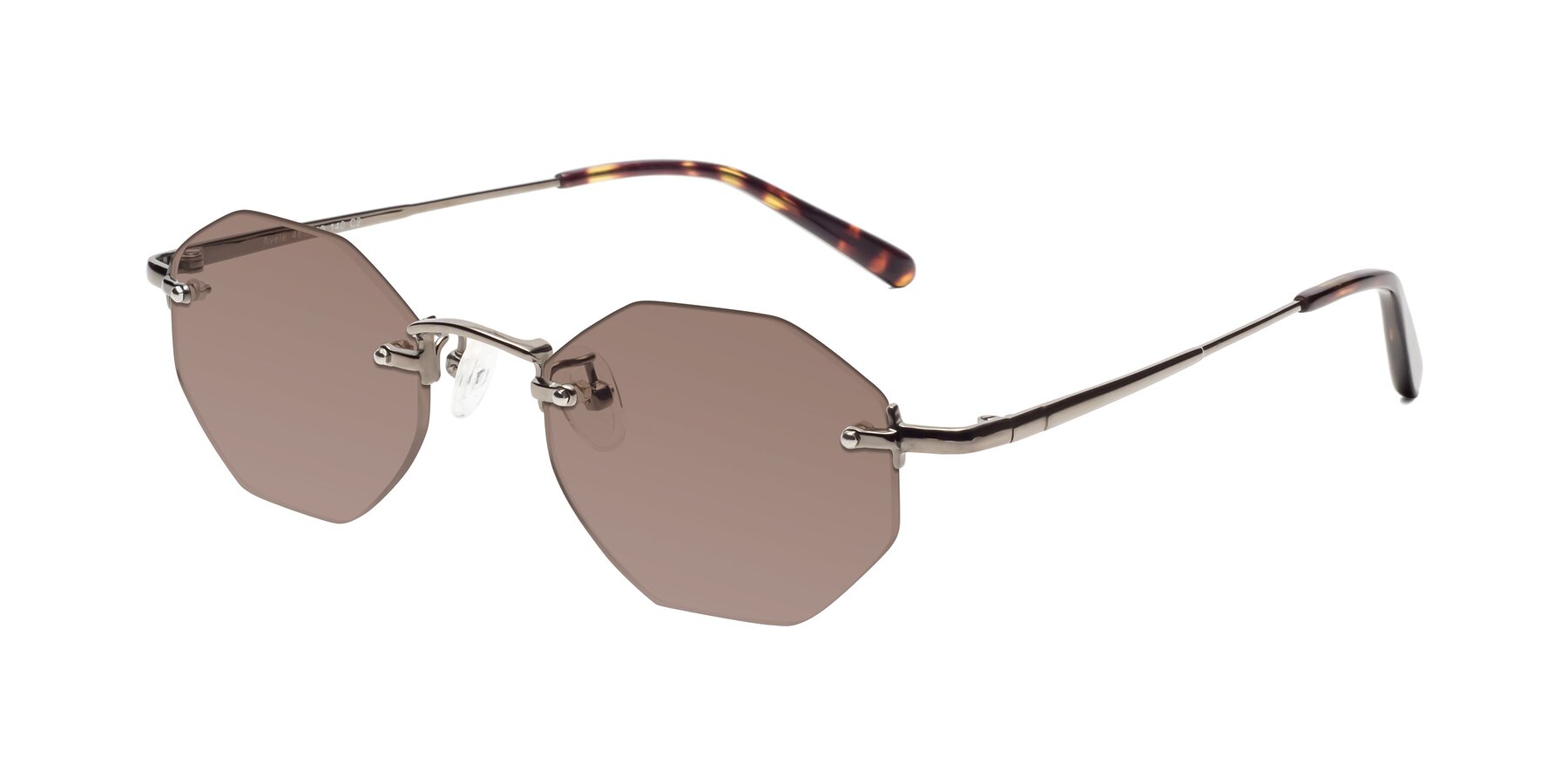 Angle of Ayele in Gunmetal with Medium Brown Tinted Lenses