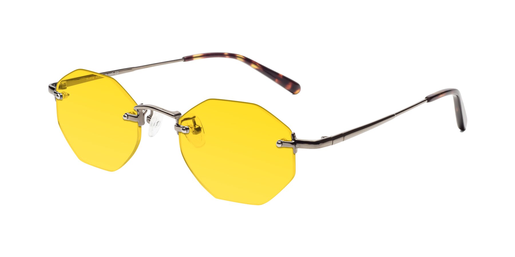 Angle of Ayele in Gunmetal with Yellow Tinted Lenses