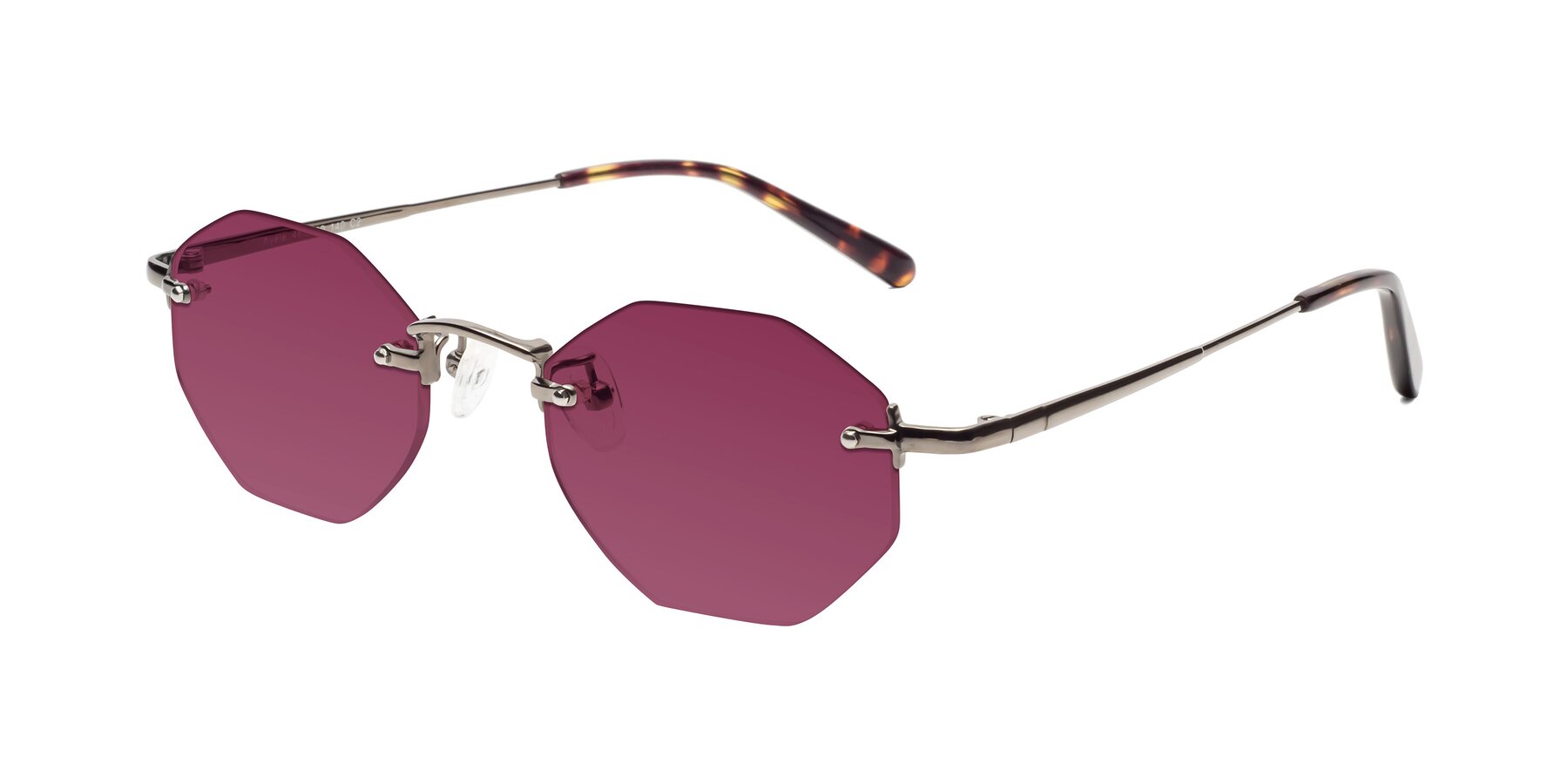 Angle of Ayele in Gunmetal with Wine Tinted Lenses