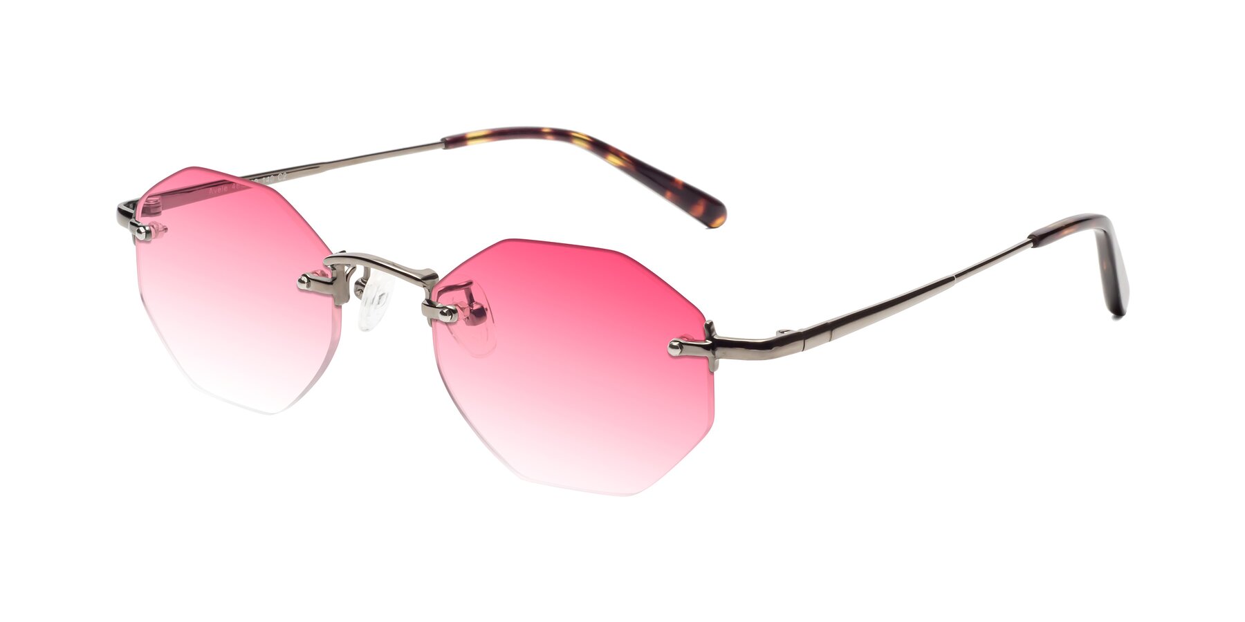 Angle of Ayele in Gunmetal with Pink Gradient Lenses