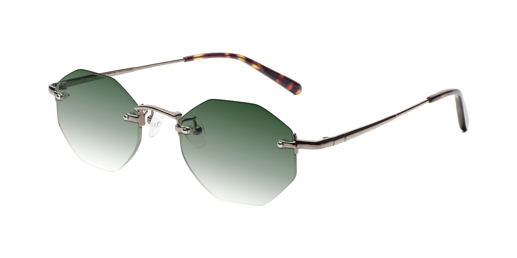 Angle of Ayele in Gunmetal with Green Gradient Lenses