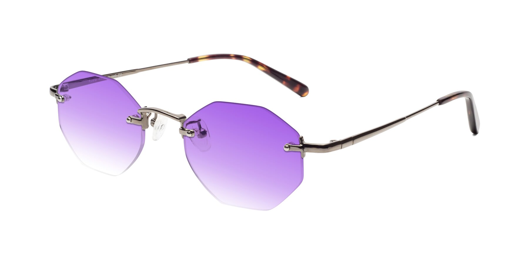 Angle of Ayele in Gunmetal with Purple Gradient Lenses