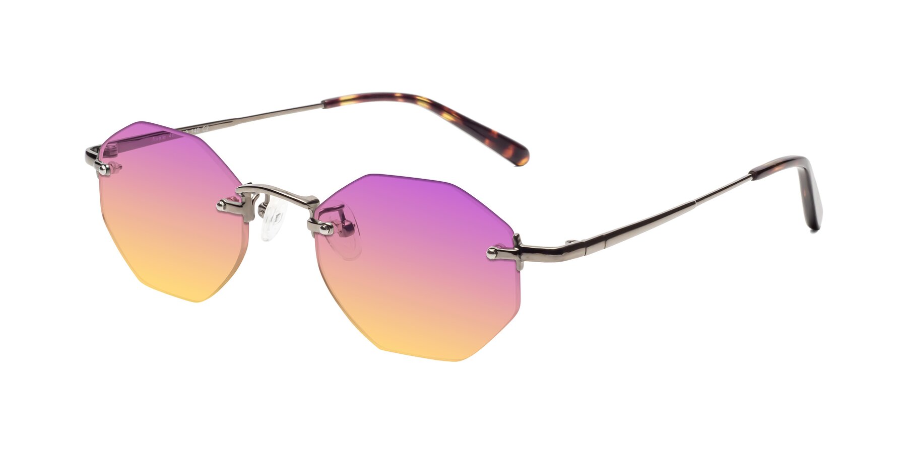 Angle of Ayele in Gunmetal with Purple / Yellow Gradient Lenses