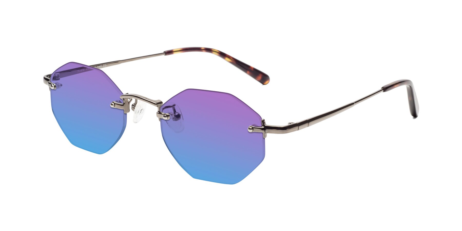 Angle of Ayele in Gunmetal with Purple / Blue Gradient Lenses