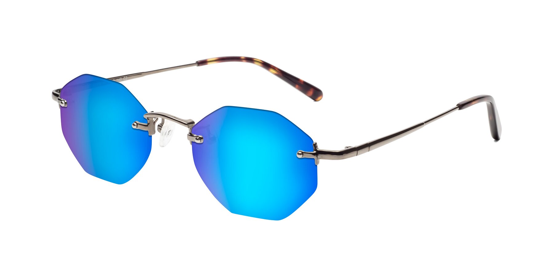 Angle of Ayele in Gunmetal with Blue Mirrored Lenses