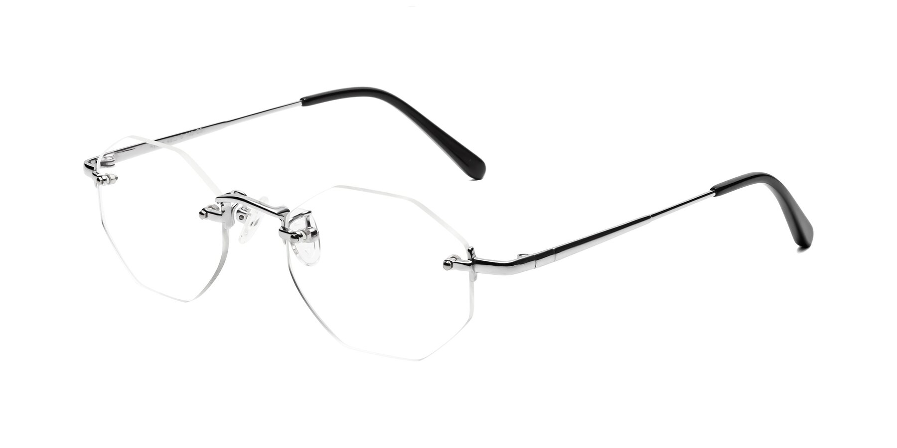 Angle of Ayele in Silver with Clear Eyeglass Lenses