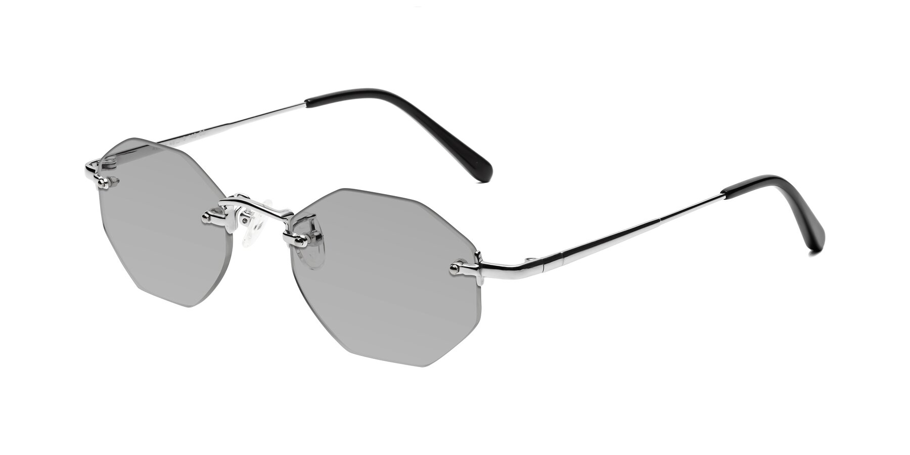 Angle of Ayele in Silver with Light Gray Tinted Lenses