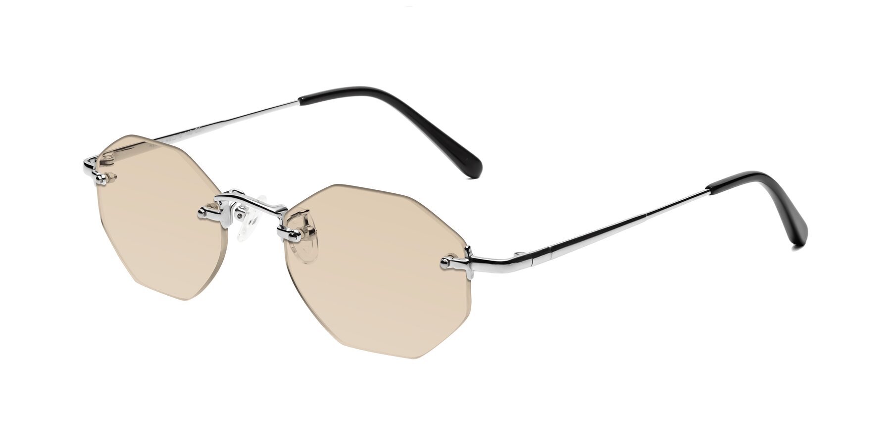 Angle of Ayele in Silver with Light Brown Tinted Lenses