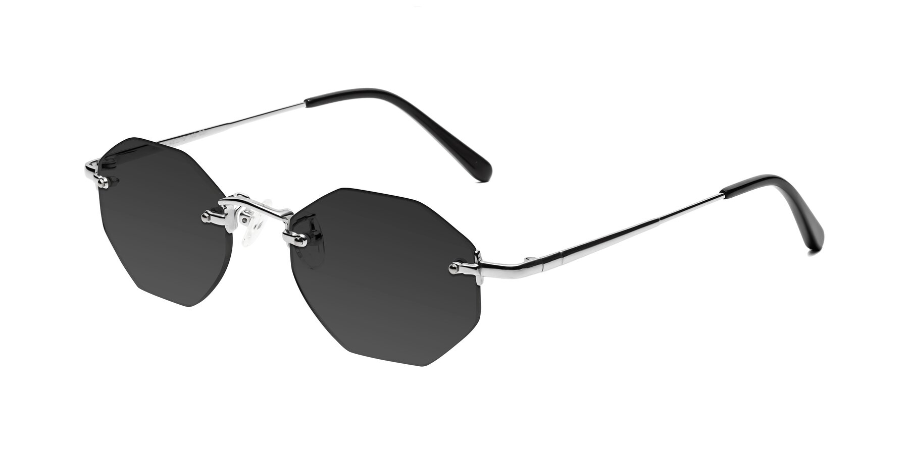 Angle of Ayele in Silver with Gray Tinted Lenses