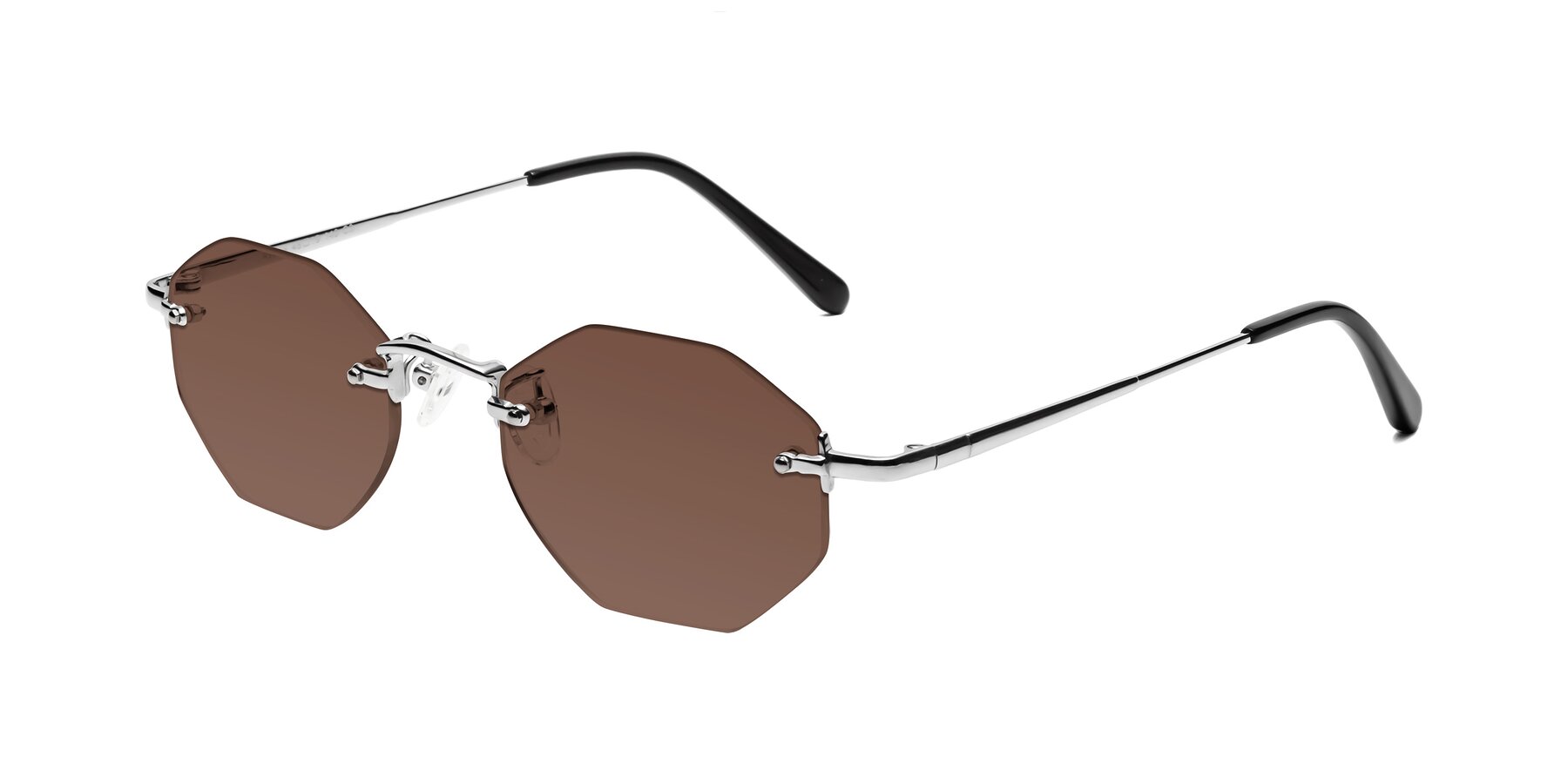 Angle of Ayele in Silver with Brown Tinted Lenses