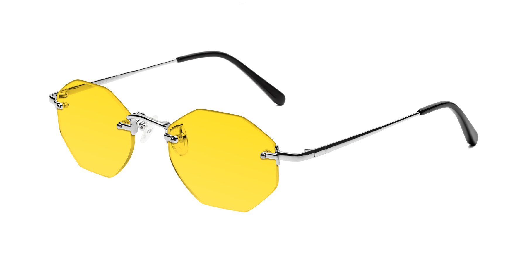 Angle of Ayele in Silver with Yellow Tinted Lenses