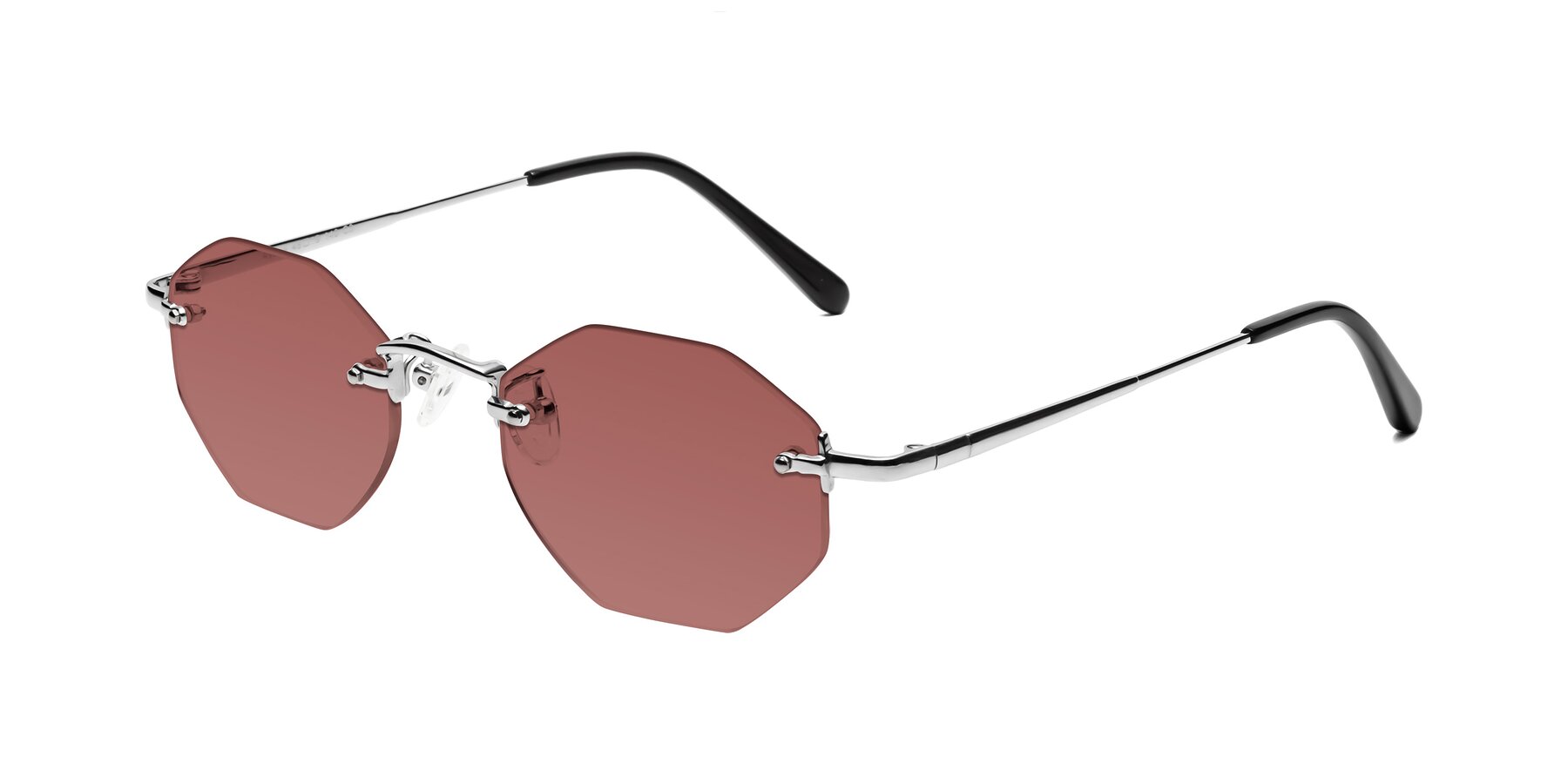 Angle of Ayele in Silver with Garnet Tinted Lenses