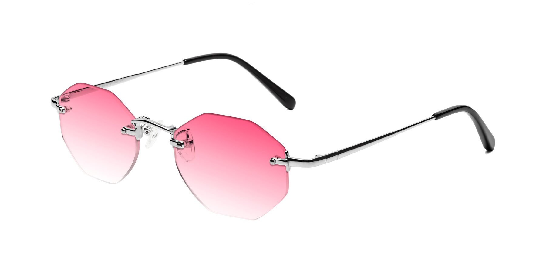 Angle of Ayele in Silver with Pink Gradient Lenses