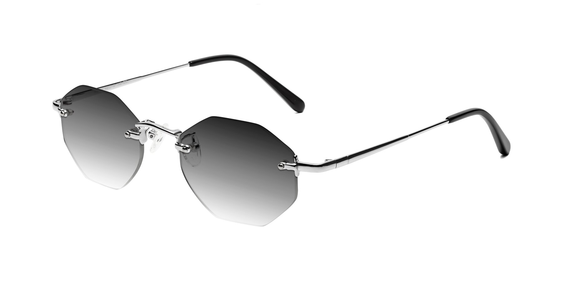 Angle of Ayele in Silver with Gray Gradient Lenses