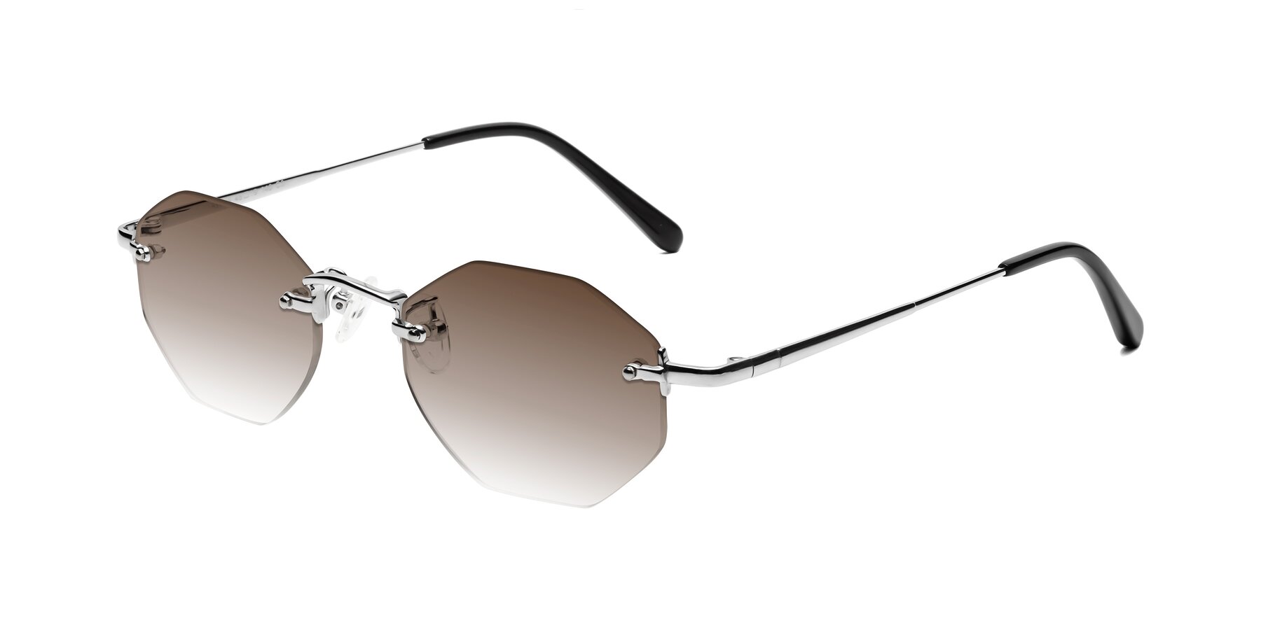 Angle of Ayele in Silver with Brown Gradient Lenses