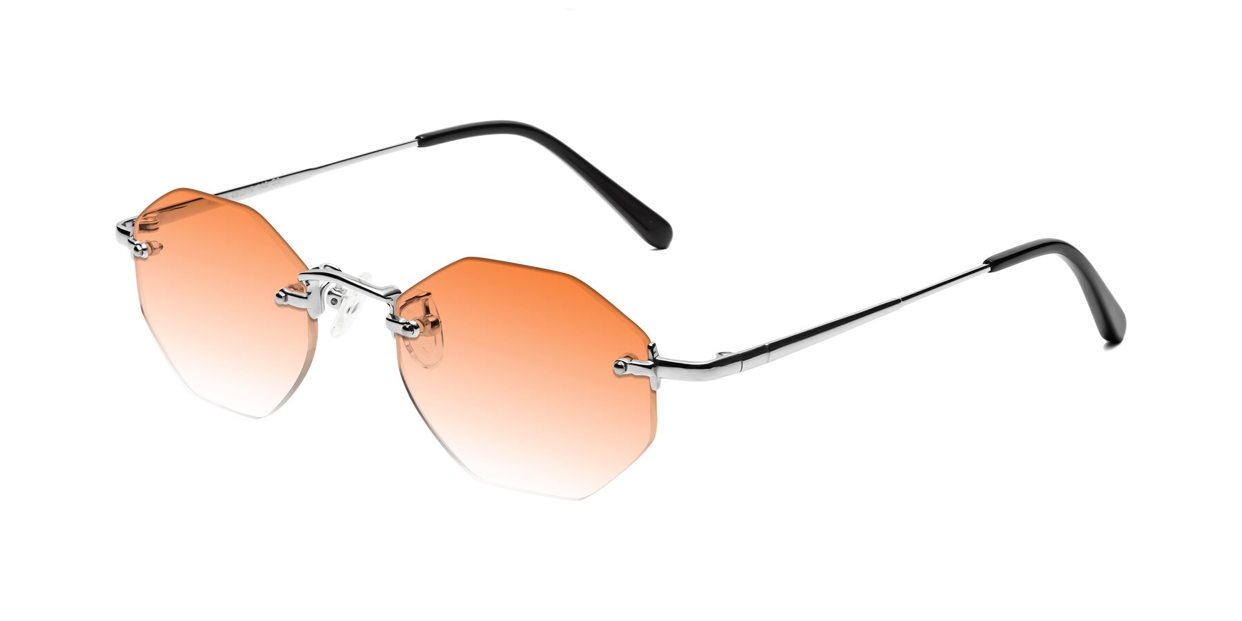 Angle of Ayele in Silver with Orange Gradient Lenses