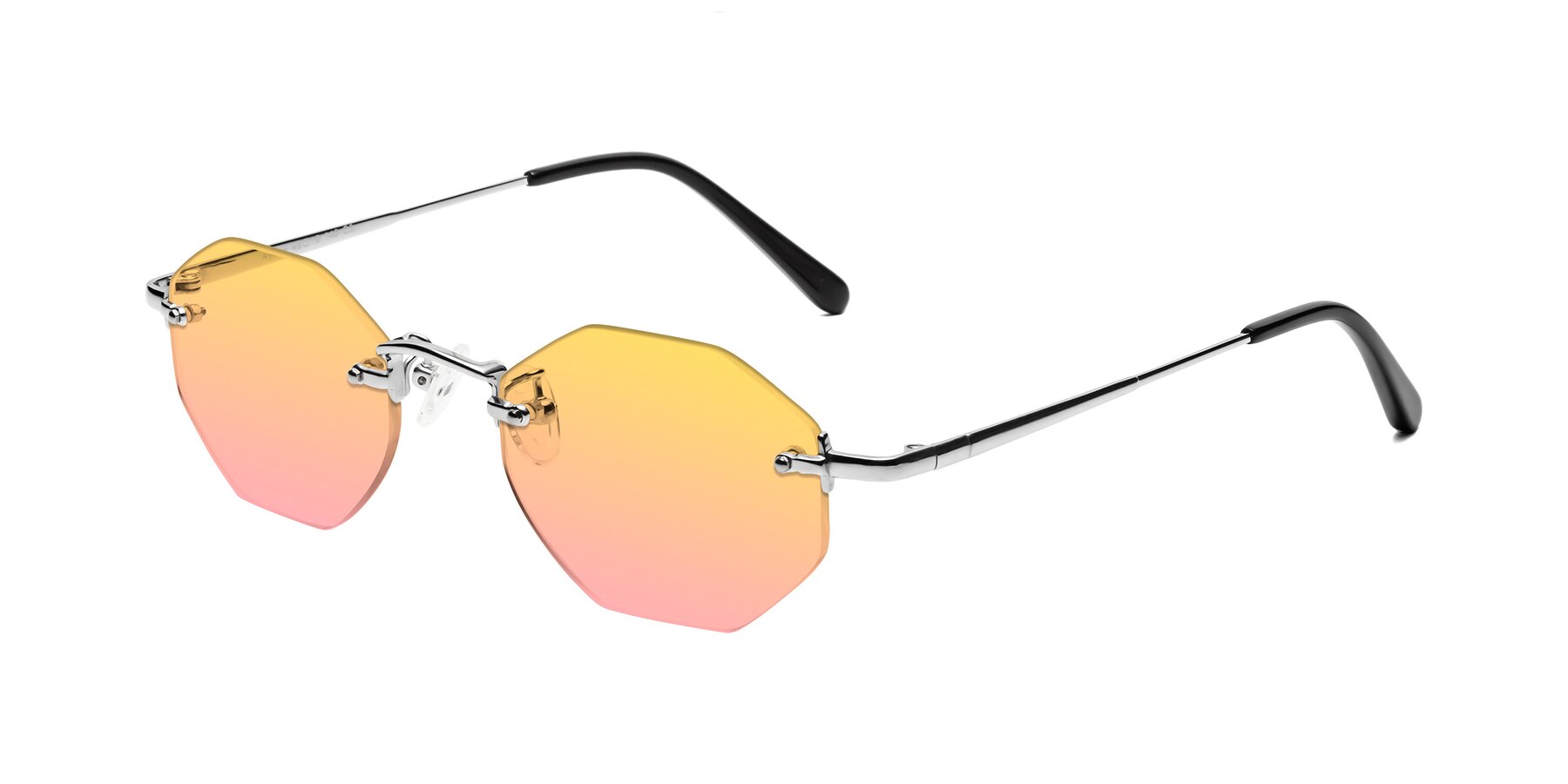 Angle of Ayele in Silver with Yellow / Pink Gradient Lenses
