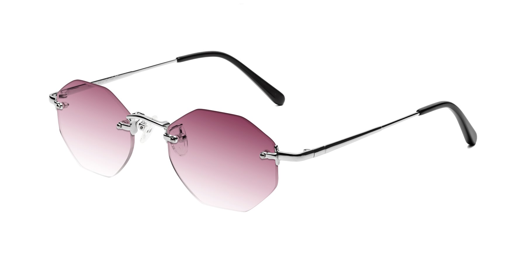 Angle of Ayele in Silver with Wine Gradient Lenses